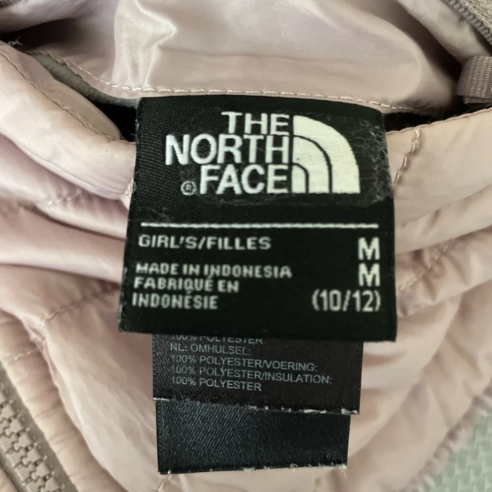 The North Face Girl’s Mossbud Reversible Pale Pink Jacket Size Med 10-12
